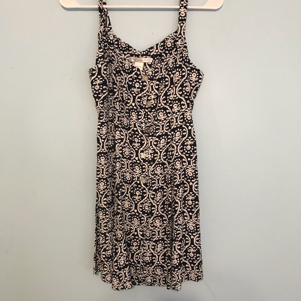 THE LIMITED Navy Patterned Dress